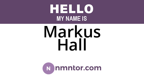 Markus Hall