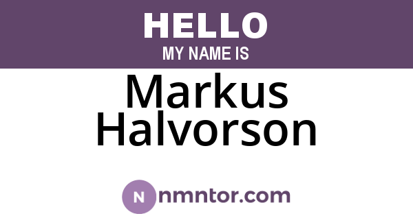 Markus Halvorson