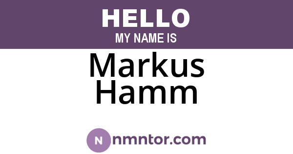 Markus Hamm
