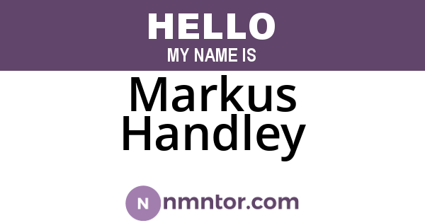 Markus Handley