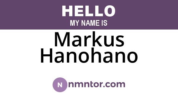 Markus Hanohano