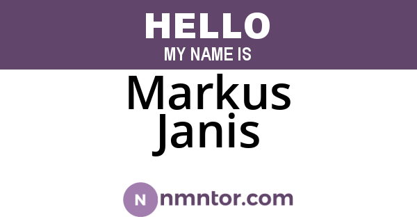 Markus Janis