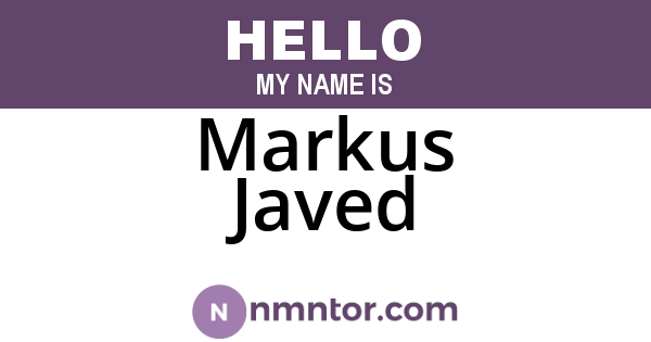 Markus Javed