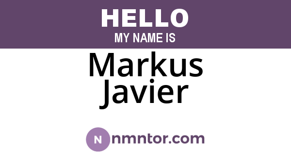 Markus Javier
