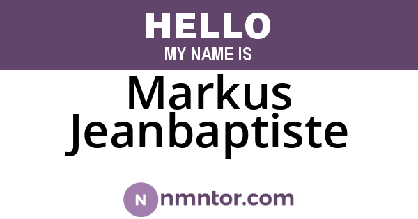 Markus Jeanbaptiste
