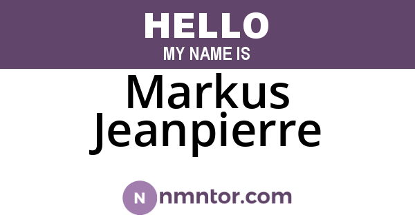 Markus Jeanpierre