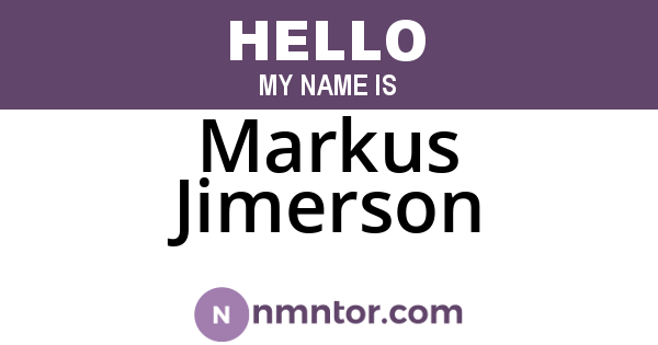 Markus Jimerson