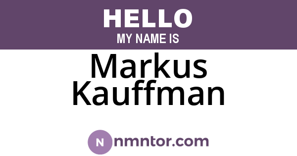 Markus Kauffman