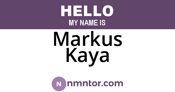 Markus Kaya