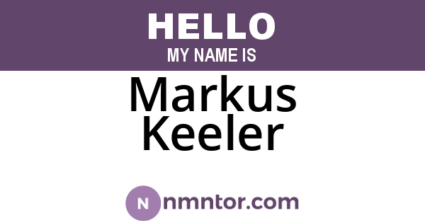 Markus Keeler