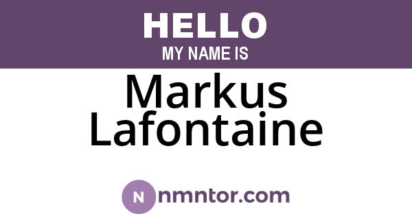 Markus Lafontaine