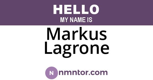 Markus Lagrone