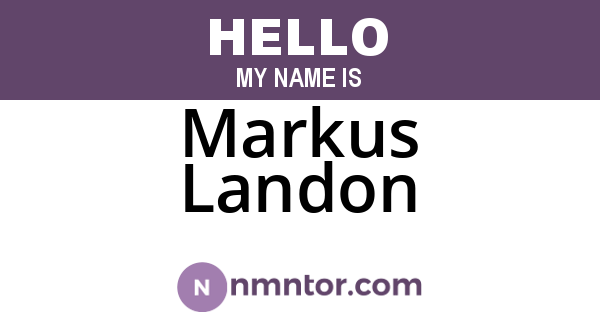 Markus Landon