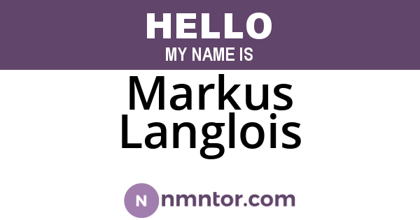 Markus Langlois