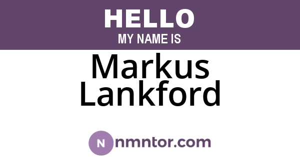 Markus Lankford
