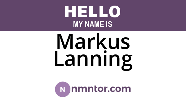 Markus Lanning