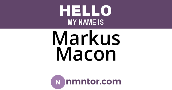 Markus Macon
