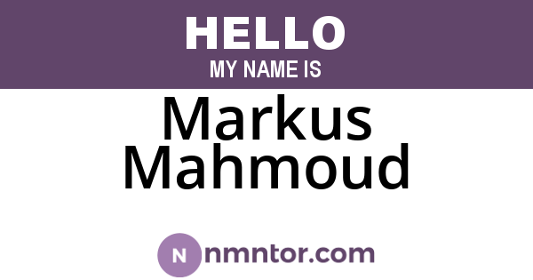 Markus Mahmoud