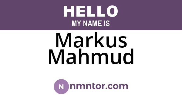 Markus Mahmud