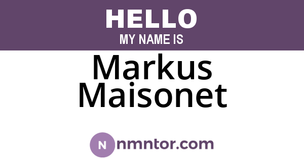 Markus Maisonet