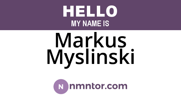 Markus Myslinski