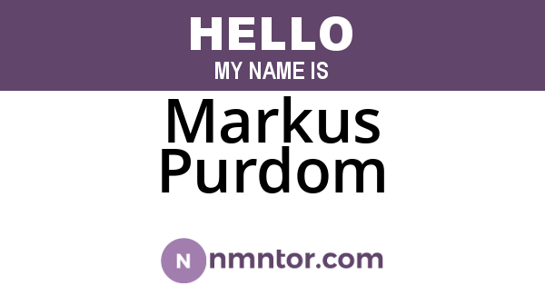 Markus Purdom