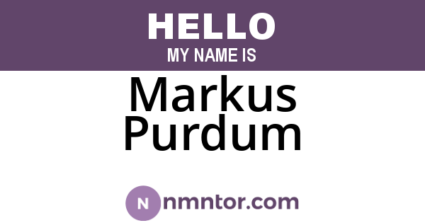 Markus Purdum