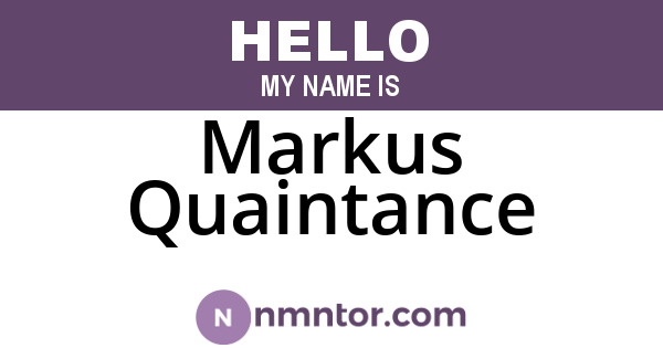 Markus Quaintance
