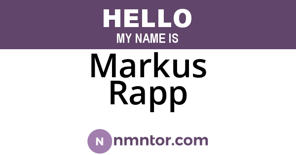 Markus Rapp