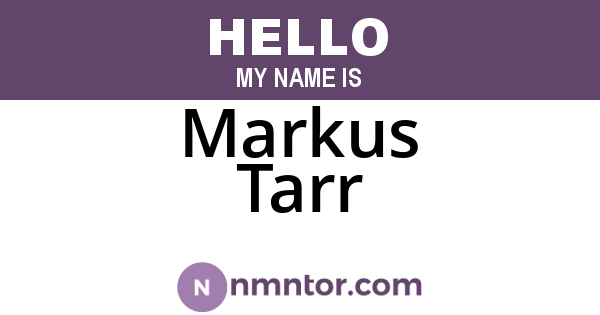 Markus Tarr