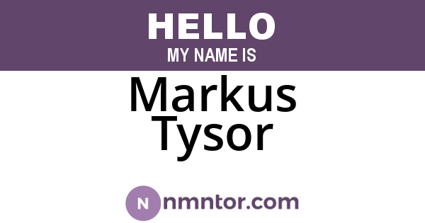 Markus Tysor