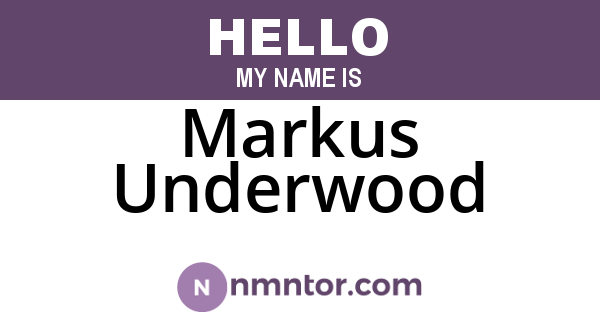 Markus Underwood