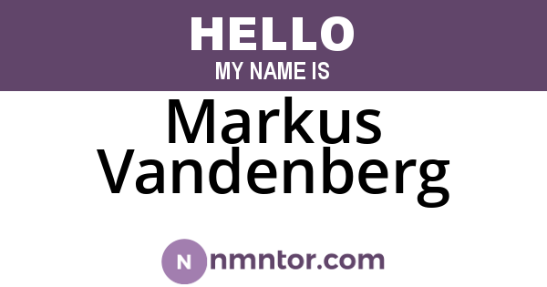 Markus Vandenberg