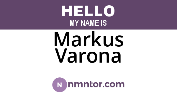 Markus Varona