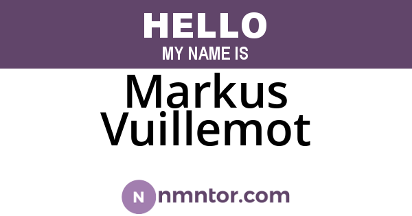 Markus Vuillemot