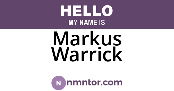 Markus Warrick