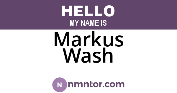 Markus Wash
