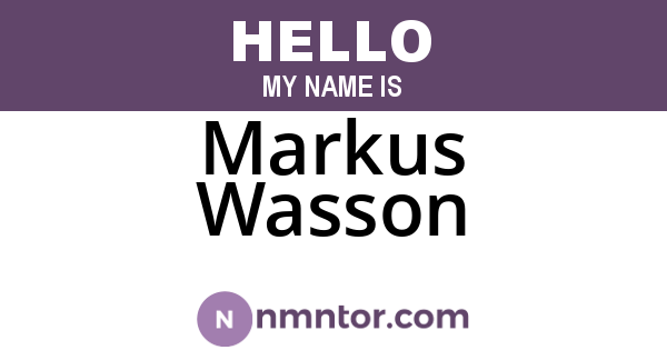 Markus Wasson