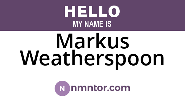 Markus Weatherspoon