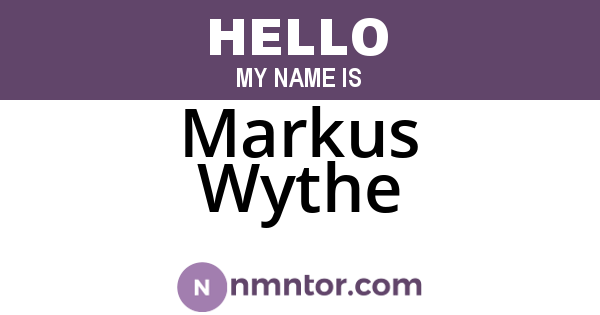 Markus Wythe