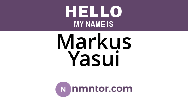 Markus Yasui