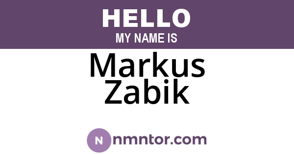 Markus Zabik