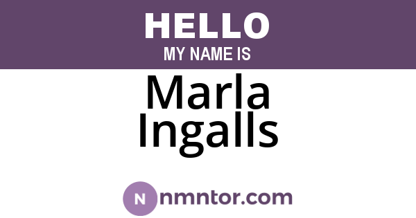 Marla Ingalls