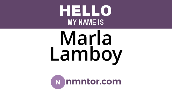 Marla Lamboy