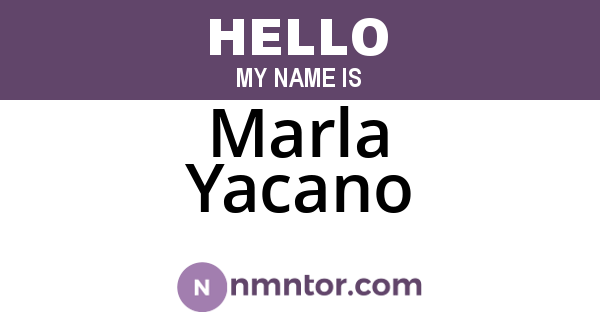 Marla Yacano