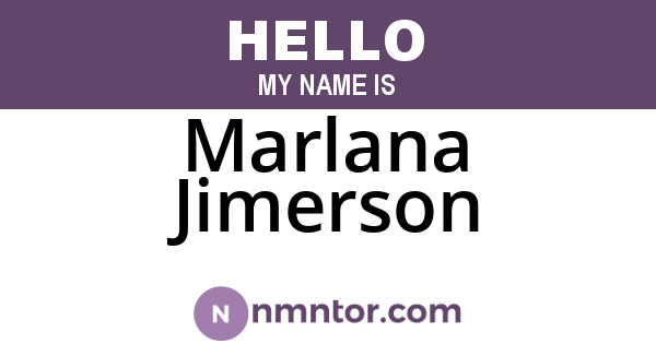 Marlana Jimerson