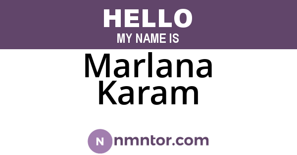 Marlana Karam