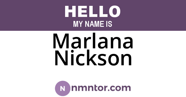 Marlana Nickson