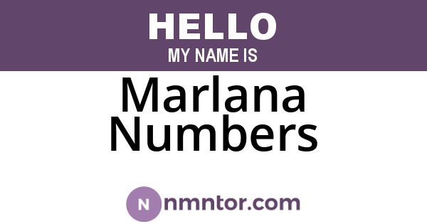 Marlana Numbers