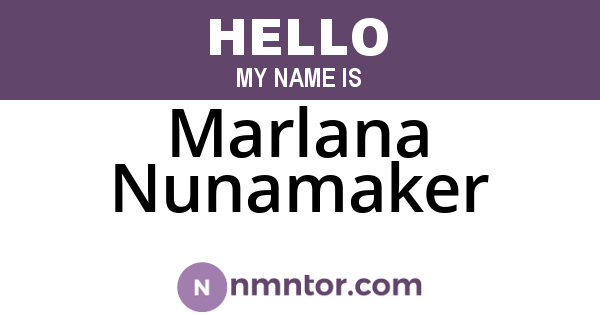 Marlana Nunamaker